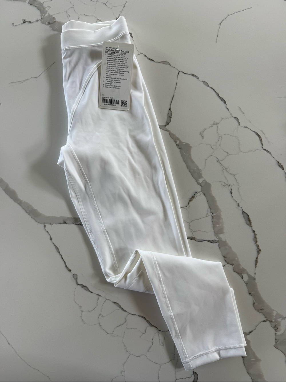 LULULEMON Wunder Train Aerobic High-Rise Tight 25" *Twill Women's Sz 4 White NWT